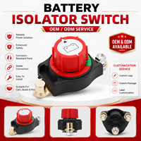 Saklar Pemutus Baterai Negatif Tiang Atas 2-Pole 300A 12V-48V Heavy-Duty dengan Casing Plastik ABS IP65 dan Terminal Kuningan untuk
