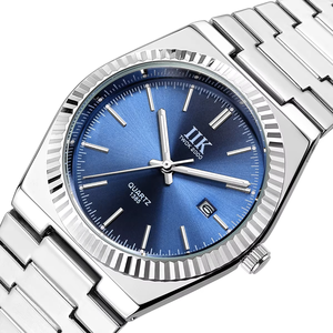 <span class=keywords><strong>Montre</strong></span> Homme IIK 1385 de Marque Tendance, Analogique à Quartz, Bracelet en Acier Allié, Aiguilles Lumineuses, Date Automatique, Étanche – Soldes Exceptionnelles - Product Image 1