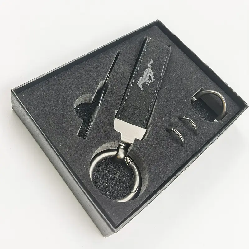 High Quality Colorful Blank Keychain PU Key Ring car leather keychains
