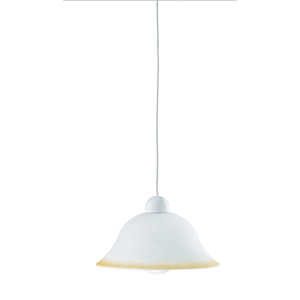 Lampadario in Alabastro Bianco con Fascia Ambrata D. 30CM - 1XE27 MAX 60W - Product Image 1