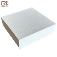 ROGOOD Boîte à bijoux rigide en papier gaufré blanc de luxe haut de gamme avec insert en mousse 90x90x30mm P2256