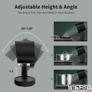 Hotte aspirante électrique portable WIN FULL pour cuisine de camping-car/VR, mini extracteur de fumée sans conduit, 3 vitesses, installation facile - Product Image 4
