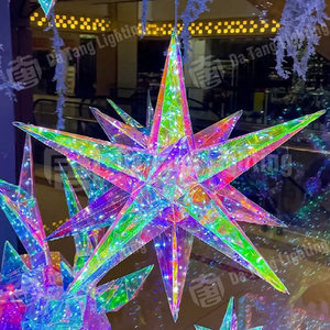 Étoiles de Noël lumineuses LED colorées à suspendre pour centres commerciaux, hôtels, atriums et décorations de sapins festifs - Product Image 3