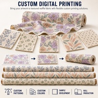 Tissu gaufré en coton personnalisé avec votre propre design, 95% coton, 5% élasthanne, pour t-shirts, sans MOQ, échantillon gratuit