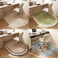 Tapis de chaise de bureau moderne et minimaliste en velours cristal à boucles moyennes, fabriqué à la machine, antidérapant, résistant aux taches et insonorisant