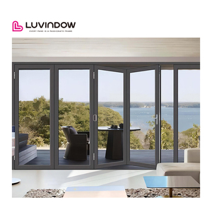 <span class=keywords><strong>Porte</strong></span> d'entrée pliante en aluminium/<span class=keywords><strong>porte</strong></span> vitrée/<span class=keywords><strong>porte</strong></span> en verre feuilleté, portes accordéon, <span class=keywords><strong>porte</strong></span> coulissante pliante anti-ouragan - Product Image 1