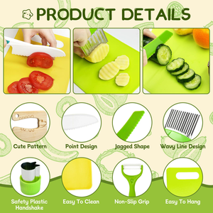 Ensemble de couteaux en plastique pour enfants réutilisables avec logo personnalisé, ensemble d'outils de découpe pour la cuisine, sûrs pour les enfants - Product Image 4