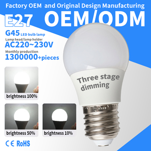 Bombilla LED G45 E27 AC220~240V con Tres Niveles de Atenuación, Pantalla de Plástico Blanca, Índice de Reproducción Cromática Ra80, Bombilla de Bajo Consumo - Product Image 1