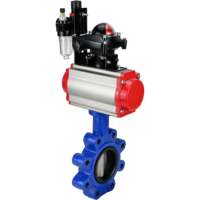 Katup Kupu-kupu DNOVA Besi Cor QT450 NBR DN50-150 16bar -10+90 ° C, Aktuator Pneumatik DA, Sakelar Batas, AFC2000
