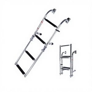 Escaleras Plegables de Acero Inoxidable para Embarque, Accesorio Antideslizante Marino para Barcos y Yates, Suministros de Ferretería - Product Image 1
