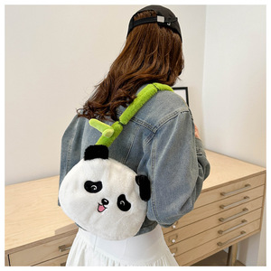 Cute Cartoon <strong>Panda</strong> Plush Zipper Closure Polyester Lining Crossbody <strong>Bag</strong> for Girls &amp; Women Casual Outdoor Use back <strong>bag</strong> handbag - Product Image 3