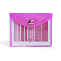 Pochette de maquillage en vinyle EVA transparent avec échantillon gratuit Sac debout en PVC avec enveloppe à boucle et sérigraphie en gros