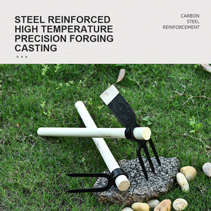 Giardinaggio forcella a tre denti diserbo scavare terreno piantare piantare ortaggi fiore manico in legno piccone piccola <span class=keywords><strong>zappa</strong></span> da scavo - Product Image 2