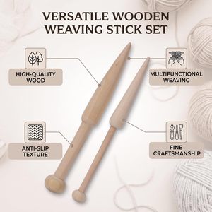 Bobina de tapicería personalizada de madera de haya de 15 cm, herramienta manual lisa para tejer, enrollar hilo en el cuerpo. - Product Image 3