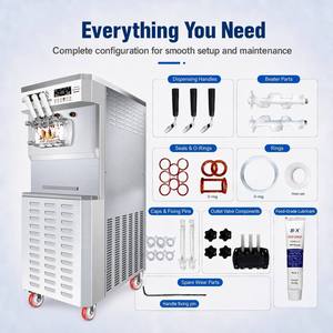 Machine à <span class=keywords><strong>glace</strong></span> molle double système avec pompe à air haute performance et maintien au frais de nuit, 58L/H, pour usage commercial - Product Image 4