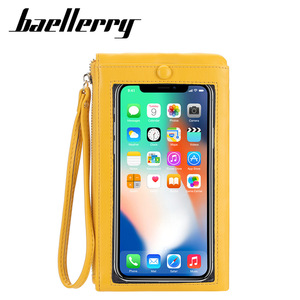 กระเป๋าสตางค์แบบคล้องมือสำหรับผู้หญิง Baellerry ขนาด 7 นิ้ว ทำจากหนัง PU พร้อมช่องใส่โทรศัพท์แบบสัมผัสหน้าจอ มีสายคล้องมือ สีพื้น - Product Image 1