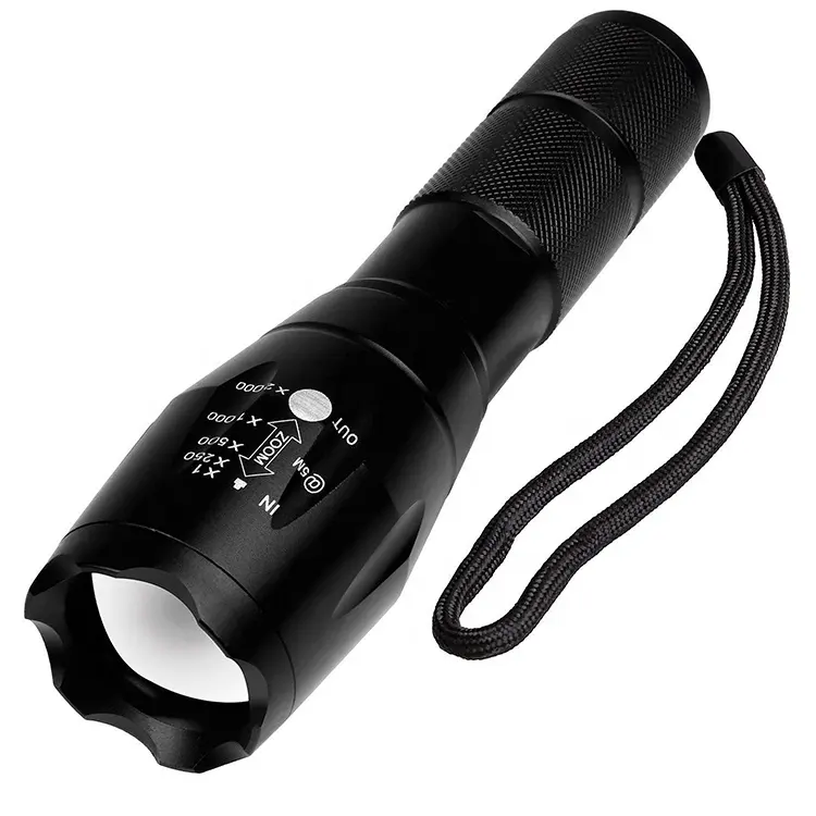 T6 Aluminum Waterproof Adjust Focus Zoomable LED Torch 5 Modes Sos Warning Light Handheld Tactical Flashlight