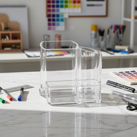 Ensemble de boîtes de rangement en plastique acrylique à prix d'usine, organiseur transparent pour pinceaux de maquillage en acrylique pour salle de bain, bureau et dortoir