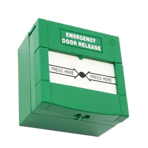Bouton d'alarme incendie adressable SOS, bouton de déclenchement de panique d'urgence, bouton de sortie, interrupteur à un seul pôle, réinitialisable, point d'appel vert en ABS - Product Image 1