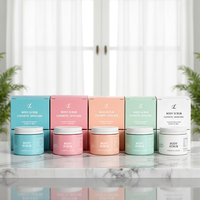 Pots en verre à large ouverture de 200g/200ml pour crème, avec couvercles en bambou gravés du logo, ronds, noirs, transparents ou givrés, pour cosmétiques et gommages corporels, avec boîte.