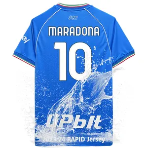 T-shirt all'ingrosso più economica flocage maillot maradona maglia da calcio napoli 23 24 ssc maglietta nuova maglia da calcio 23/24 napoli