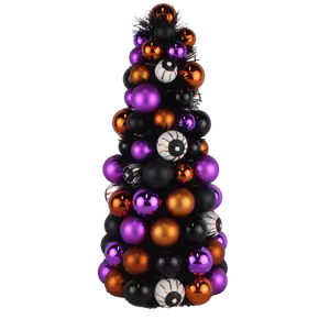 Senmasine trang trí tiệc Halloween Màu Tím Cam mắt trang sức trang trí màu đen kim tuyến để bàn 40cm cây bóng giáng sinh