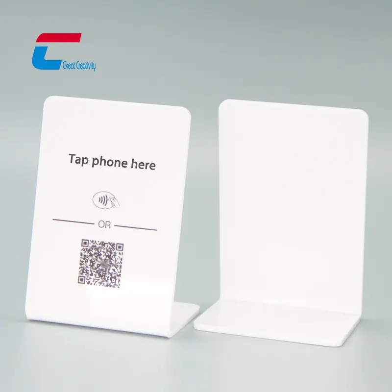 Social Media Networking Nfc Display Stand Business Card Connect Wifi Restaurant Menu Card Holder