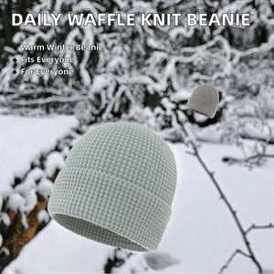 Chapeau de laine unisexe en tricot jacquard à impression numérique pour un usage quotidien, avec patch personnalisé, acrylique, thermique, pour l'hiver - Product Image 2