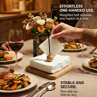 Porte-serviettes en bois massif avec bouton sphérique pour table à manger, cuisine, restaurant, café, porte-serviettes en bois