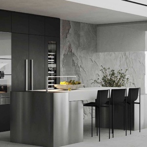 Tengce Hot <b>Sale</b> Modern <b>Kitchen</b> Units Cabinet Set Quartz <b>Island</b> Table Solid Wood Ready to Assemble - Product Image 5