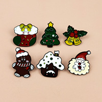 Broches en émail douces pour vêtements, thème Noël : Père Noël, chaussettes de Noël, sapin de Noël, homme en pain d'épices, cloche