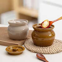 Boîte de rangement en argile rouge de 550ml avec couvercle Pot à épices en céramique populaire Pots en terre cuite pour le stockage des aliments pour bonbons Cuisine appropriée