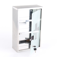 Armoire à pharmacie murale grande capacité avec 3 compartiments verrouillables avec clés en fer thermolaqué