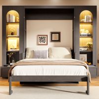 Lit Murphy pliable sur mesure avec armoire et tiroirs, meubles de chambre à coucher, design moderne, gain de place, lits muraux Murphy