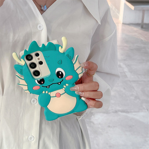 Coque de téléphone mignonne et moelleuse en forme de <span class=keywords><strong>dragon</strong></span> pour Samsung Galaxy S26 Ultra S25 S24 A57 A56, en silicone souple, motif dessin animé asiatique, protection intégrale - Product Image 6
