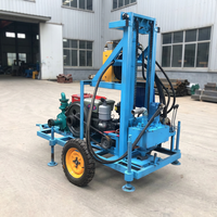 Mini-foreuse portable à moteur diesel pour puits d'eau avec pompe à engrenages - Profondeur 200m, utilisation facile, irrigation agricole
