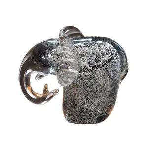 Nordic Style Handmade Glass Elephant Creative Animal Home Decoration Small Crystal Gift Elegant Glass Artwork