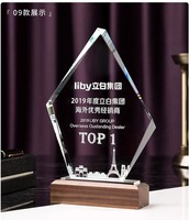 Trophée en cristal poli gravé sur mesure, écologique, pour anniversaire d'entreprise, souvenir, fabricant expert en trophées haut de gamme