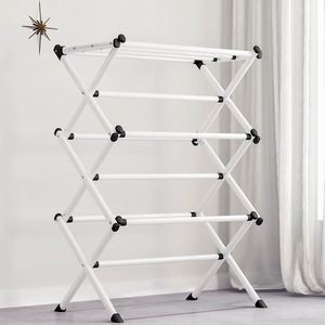 Séchoir à linge pliable et rétractable en acier inoxydable robuste à cinq niveaux pour balcon - Product Image 1
