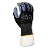 SKYEE suave nitrilo recubierto 13 calibre negro tela de nailon antideslizante a prueba de aceite trabajo de construcción guantes de seguridad para trabajos de jardinería