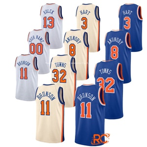Venta al por Mayor 2026 Nueva <span class=keywords><strong>York</strong></span> Hombres y Jóvenes 11 # Brunson 32 # Ciudades 33 # Ewing 3 # Camiseta deportiva de baloncesto Hart American, camiseta para correr - Product Image 1
