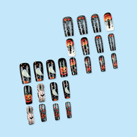 Haute Qualité Halloween Noël Gel De Luxe Presse sur Ongles Ongles Acrylique 24pcs Boîte Faux Ongles Artificiels