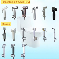 HOMEDEC HD-1107 Support mural moderne pour douchette WC en acier inoxydable finition nickel brossé double fonction à poser au sol écologique