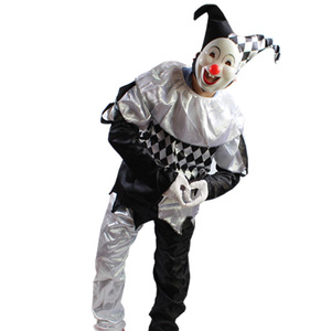 Disfraz de <span class=keywords><strong>payaso</strong></span> de Halloween para hombre y <span class=keywords><strong>mujer</strong></span>, disfraz de adulto, traje de <span class=keywords><strong>payaso</strong></span> para pareja en blanco y negro - Product Image 4