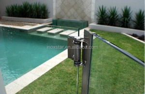 Offre Spéciale : Garde-corps en Verre Trempé au Design Moderne, Clôture de Piscine en Verre et Acier Inoxydable, Verre vers <span class=keywords><strong>Poteau</strong></span> Carré avec Charnière à Ressort - Product Image 2
