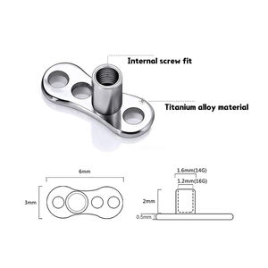 G23 lega di titanio gioielli per il corpo geometrico dermico chiodo di ancoraggio con pelle di diamante innesto occasione di nozze per i bambini - Product Image 3