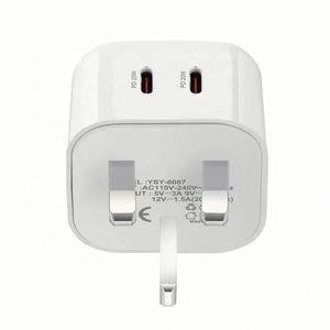 Factory UK PD 40W Dual USB-<b>C</b> 3 Pin Wall <b>Plug</b> QC3.0 USB <b>Type</b> <b>C</b> Charger Socket USB <b>C</b> Power <b>Adapter</b> for Phone 15 16 for For Samsung - Product Image 5