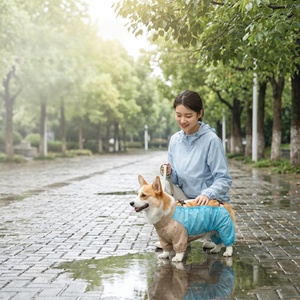 Impermeabile per Cani <span class=keywords><strong>a</strong></span> Quattro Zampe, Antipolvere e Antimacchia, Tuta per Animali Domestici, Abbigliamento per Passeggiate all'Aperto per Corgi, Bassotto e Cani <span class=keywords><strong>a</strong></span> Zampe Corte - Product Image 4