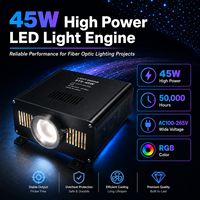 Kit de plafonnier à fibres optiques 45W, moteur d'éclairage LED RGB avec télécommande RF via application, 1200 fibres