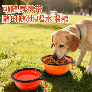 Eco-Friendly Small Collapsible Silicone Pet <b>Bowl</b> Colorful Foldable Love <b>Dog</b> Water Bottles <b>Portable</b> Travel Food Container - Product Image 3
